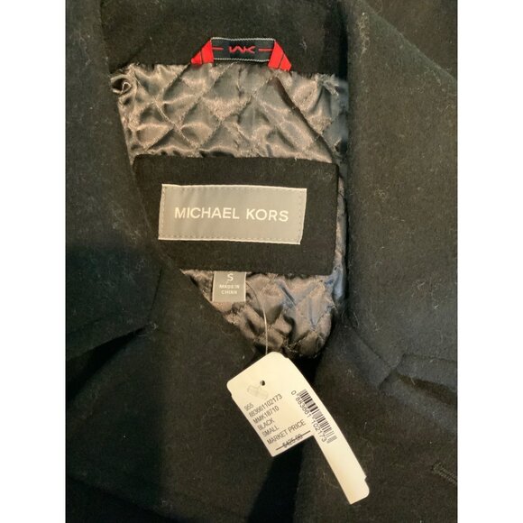 Michael Kors Black Wool Blend Double Breasted Peacoat, Size S, NWT! $425 - Picture 5 of 5